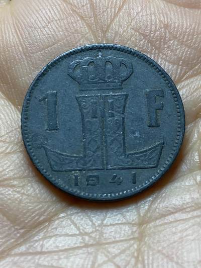 2025年第一百四十五场(总第一百七十一场）高品质英国一线回流散币年末特拍场第二场(免佣金) - 比利时🇧🇪1941年1法郎(二战德国占领时期，左法语右荷语版)