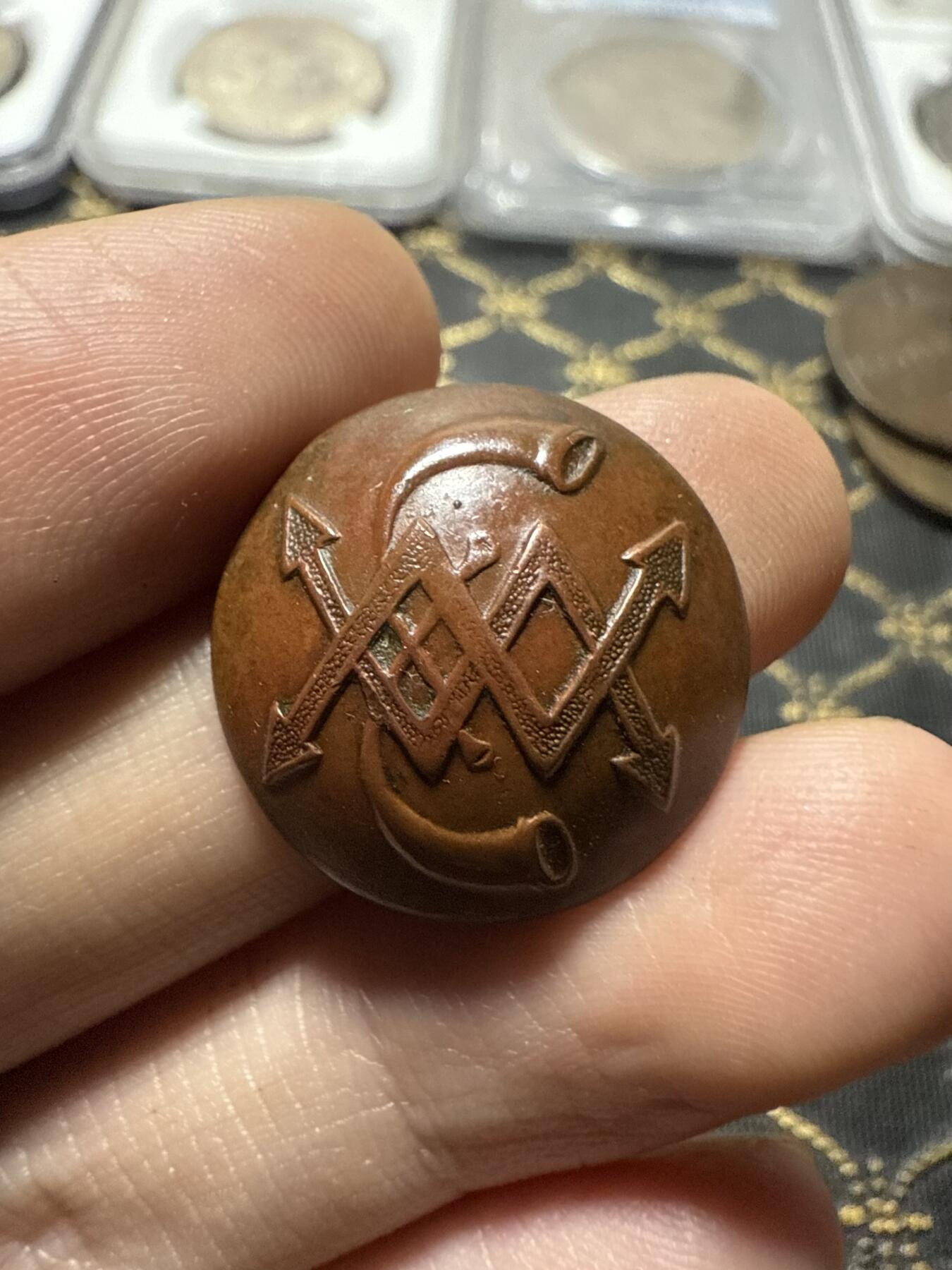 南宋泉阁俄币 外币 国币 专场第二十期 【送拍无额外佣金】 沙俄 近卫军铜扣 传世包浆 细节不错 温润好品 