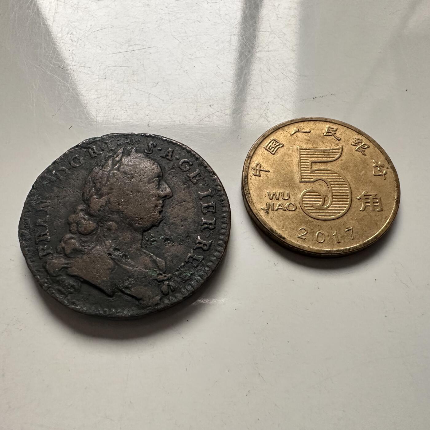 🌹外币初藏🌹🐯2025年第144场  每周二四六晚8️⃣点 接代拍 萨克森1762年1克洛泽铜币 奥古斯特三世 萨克森和波兰共主 维也纳铸币厂W标