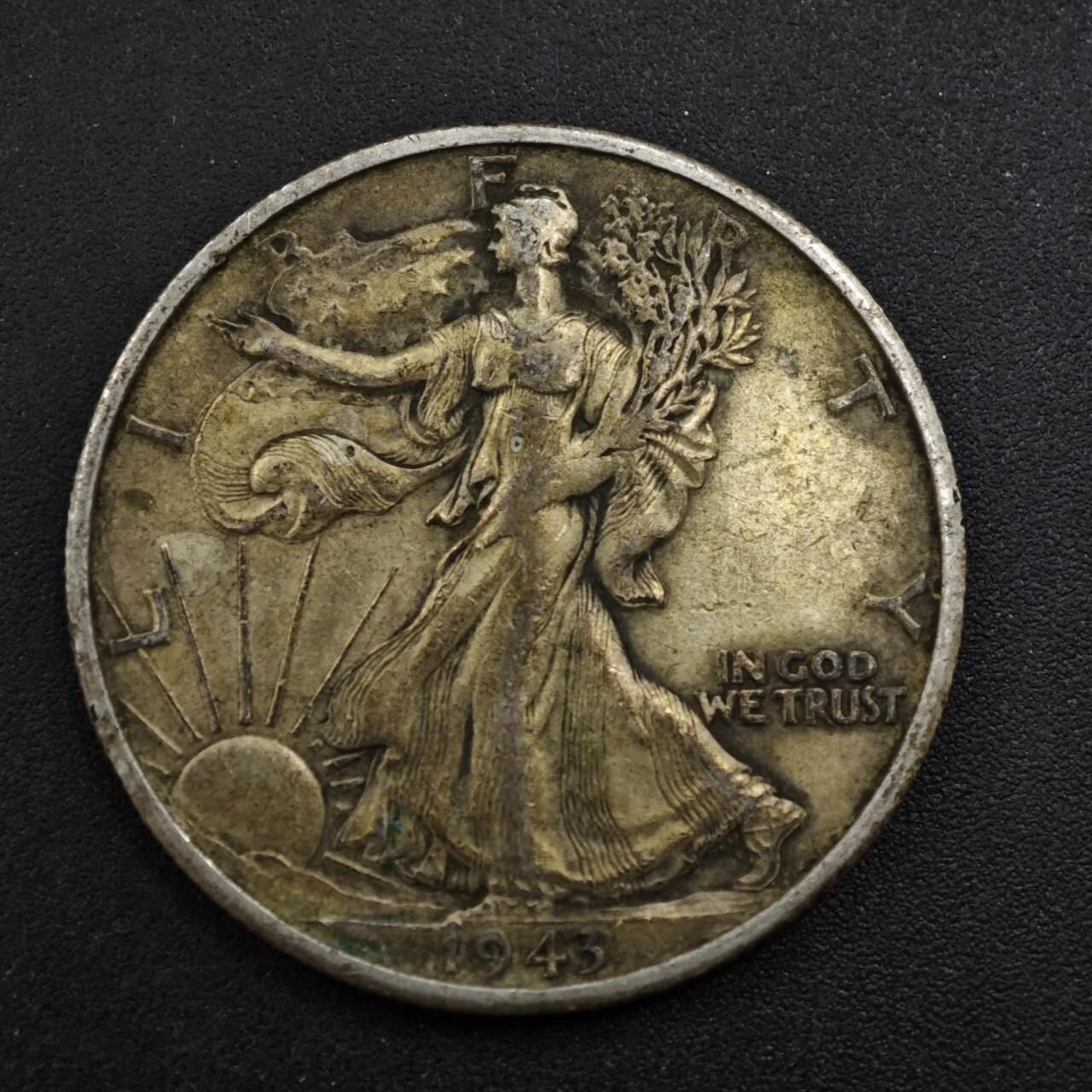 【淘币小摊】实时拍第八百三十六拍   银币套币场   满百包邮可预留二周 每周一统一发货   美国1943年行走半美元银币