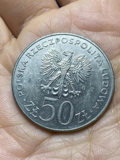 2025年第一百四十五场(总第一百七十一场）高品质英国一线回流散币年末特拍场第二场(免佣金) - 少见–波兰🇵🇱1982单年份50兹罗提(波兰皮亚斯特王朝的波兰最高公爵波列斯瓦夫三世纪念币