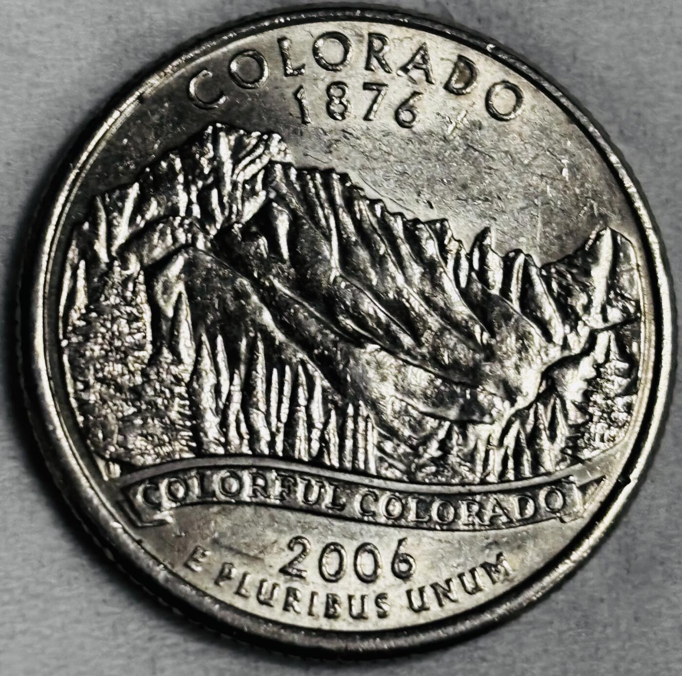 文馨钱币收藏第 286 场，圣诞节专场【 长期接收代拍品低至 0 佣金】 原光 2006年 25美分州纪念币 P 版科罗拉多州