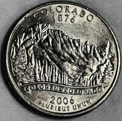 文馨钱币收藏第 286 场，圣诞节专场【 长期接收代拍品低至 0 佣金】 - 原光 2006年 25美分州纪念币 P 版科罗拉多州