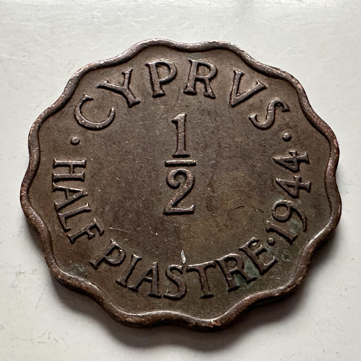 🌹外币初藏🌹🐯2025年第144场  每周二四六晚8️⃣点 接代拍 英属塞浦路斯1944年1/2皮阿斯特