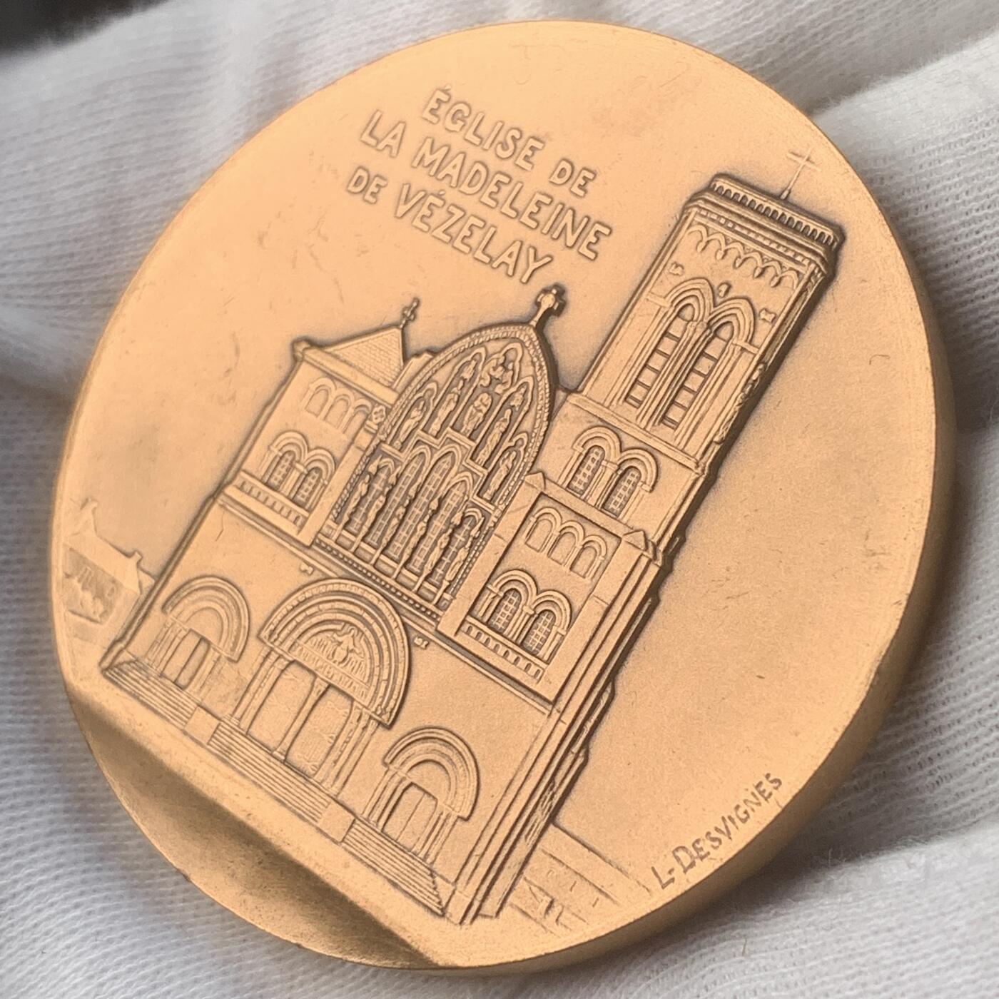 掌中浮雕-藏着的欧洲第047场  法国圣玛德琳大教堂铜章，50mm，73g