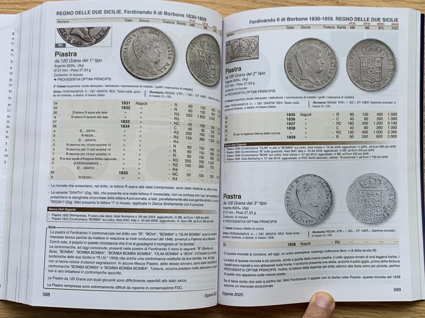 《竞宝斋》第450场 周日，周一，周二  3场连拍 （全场包邮，欢迎送拍） GIGANTE2025意大利钱币目录 最新2025版 厚达700多页