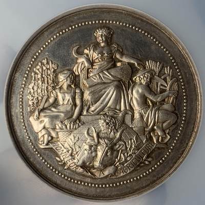 掌中浮雕-藏着的欧洲第047场 - NGC MS61 : 法国农业银质奖章，51mm