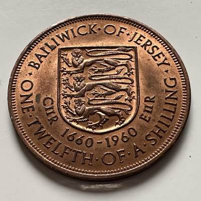 🌹外币初藏🌹🐯2025年第144场  每周二四六晚8️⃣点 接代拍 - 泽西岛1960年1/12先令