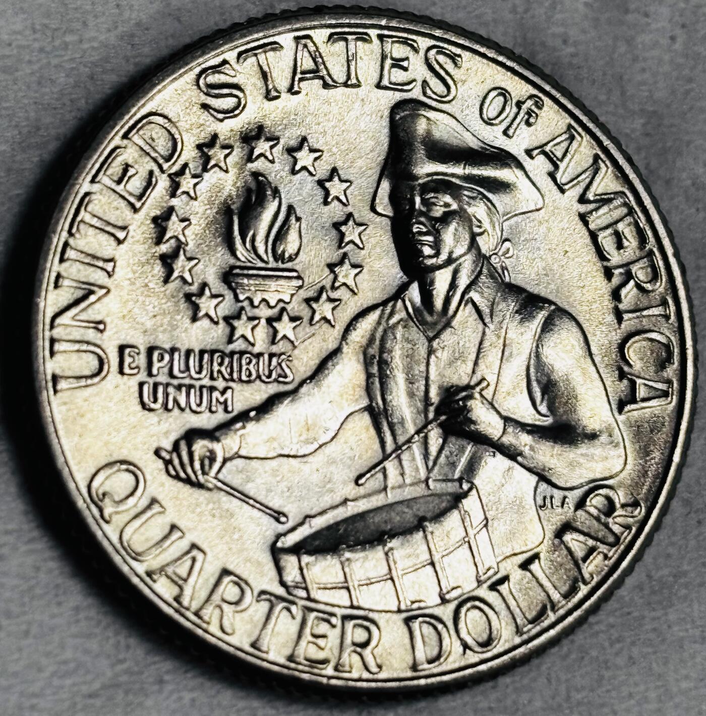 文馨钱币收藏第 286 场，圣诞节专场【 长期接收代拍品低至 0 佣金】 原光 1976 年美国建国 200 周年 25 分纪念币