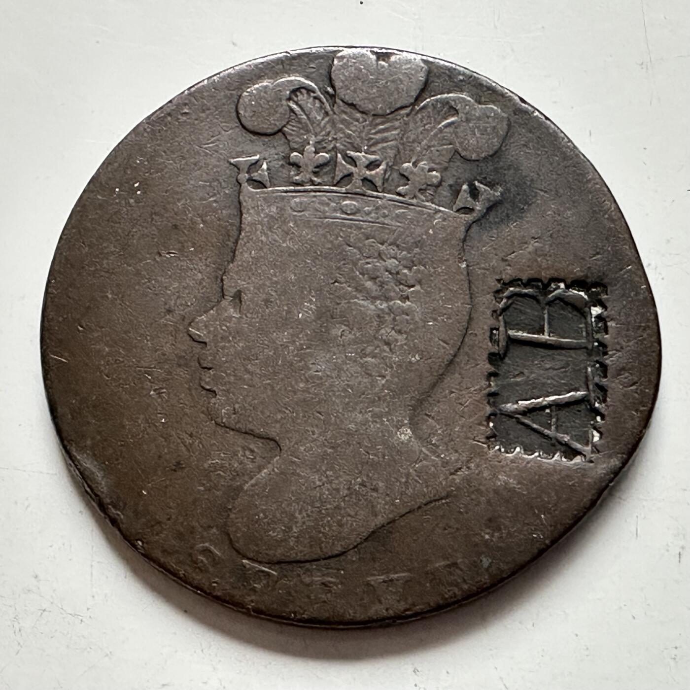 🌹外币初藏🌹🐯2025年第144场  每周二四六晚8️⃣点 接代拍 巴巴多斯1788年菠萝一便士 少见品种有加盖戳记