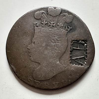 🌹外币初藏🌹🐯2025年第144场  每周二四六晚8️⃣点 接代拍 - 巴巴多斯1788年菠萝一便士 少见品种有加盖戳记