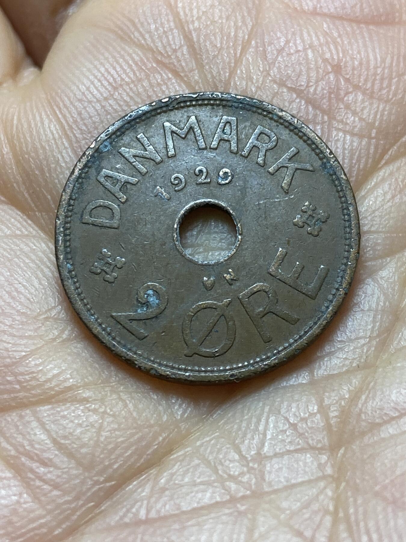 2025年第一百四十五场(总第一百七十一场）高品质英国一线回流散币年末特拍场第二场(免佣金) 丹麦🇩🇰1929年2欧尔(克里斯蒂安十世第六版，N; GJ版)