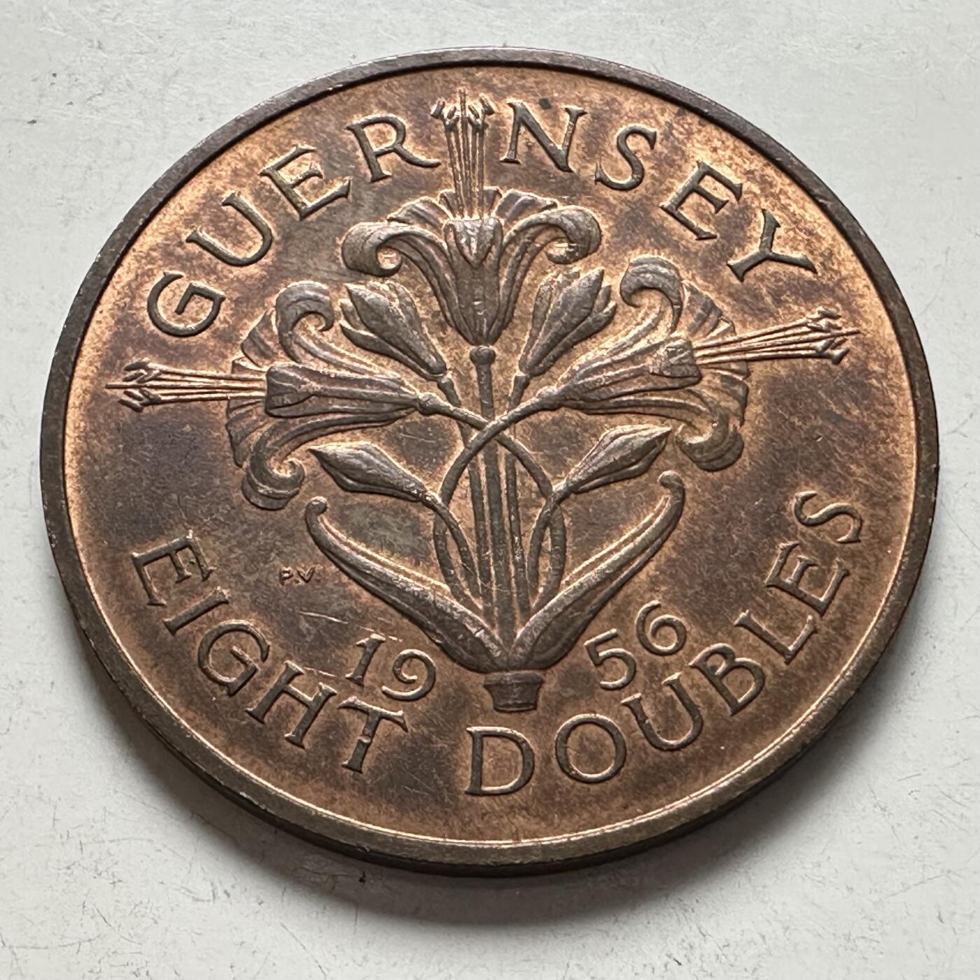 🌹外币初藏🌹🐯2025年第144场  每周二四六晚8️⃣点 接代拍 根西岛1956年8道布