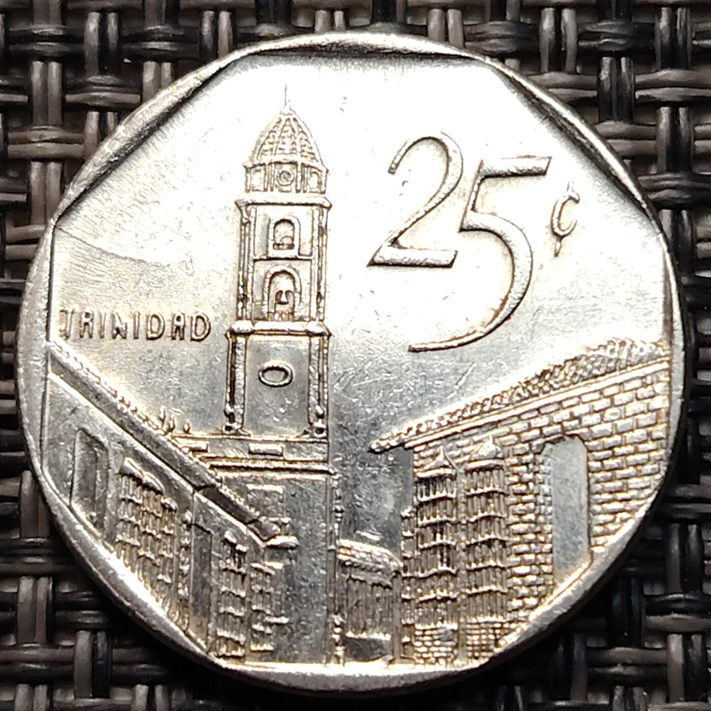 布加迪🐬～世界钱币(上海)🌾第 276 期 /  各国套币和散币 古巴🇨🇺 2001年 25分 外汇币～C9