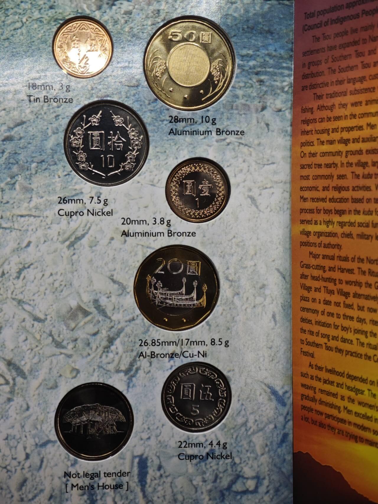 【淘币小摊】实时拍第八百三十六拍   银币套币场   满百包邮可预留二周 每周一统一发货   台湾省原住民文化采风系列套币大全套14-6鄒族