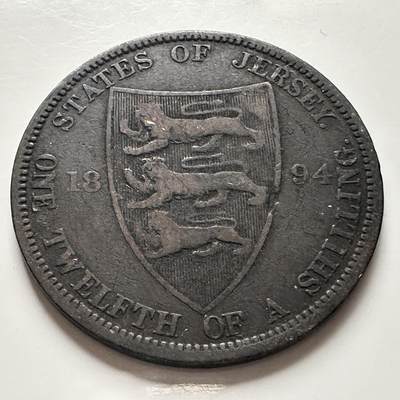 🌹外币初藏🌹🐯2025年第144场  每周二四六晚8️⃣点 接代拍 - 泽西岛1894年1/12先令