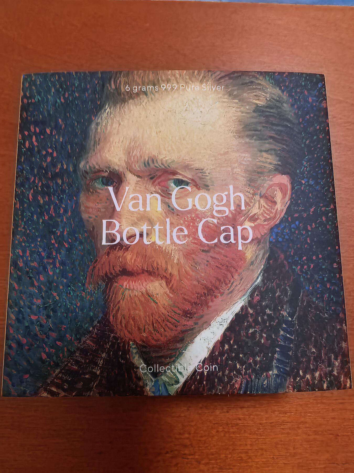 长老汇蛇年精选第八十六场拍卖 2022乍得梵高1000法郎彩色瓶盖精制银币，盒证全