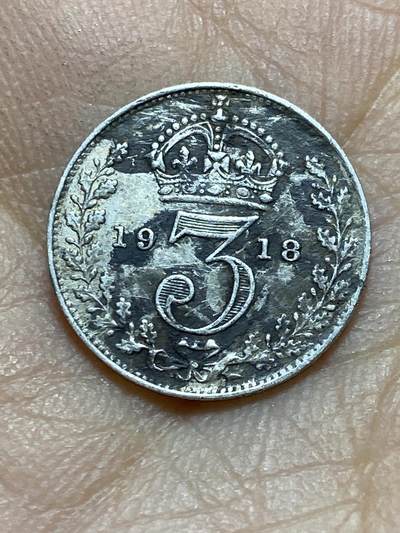 2025年第一百四十五场(总第一百七十一场）高品质英国一线回流散币年末特拍场第二场(免佣金) - 英国🇬🇧1918年3便士银币(乔治五世第一版，925高银)
