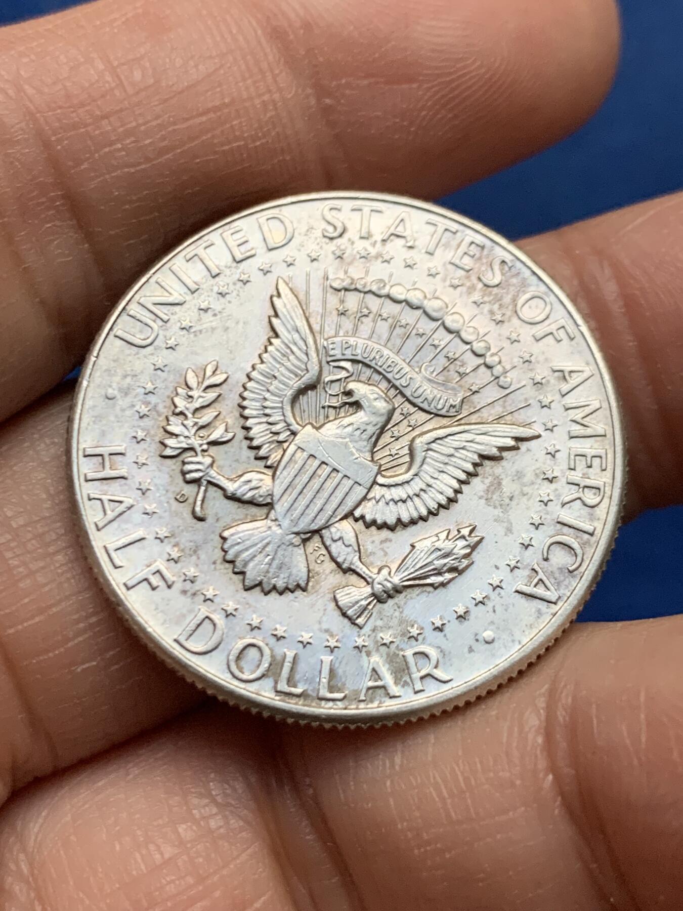 《竞宝斋》第450场 周日，周一，周二  3场连拍 （全场包邮，欢迎送拍） 美国 1964年 肯尼迪半美元银币 原光品相 900高银版