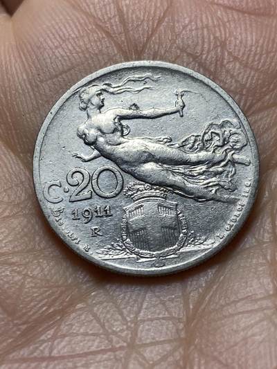 2025年第一百四十五场(总第一百七十一场）高品质英国一线回流散币年末特拍场第二场(免佣金) - 好品–意大利王国1911年20分(维托里奥·埃马努埃莱三世第二套)