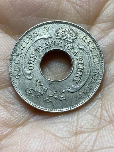 2025年第一百四十二场(总第一百六十八场）高品质英国一线回流散币年末特拍场第二场(免佣金) 好品–英属西非1919年1/10便士(乔治五世第二版，H标喜敦厂造)