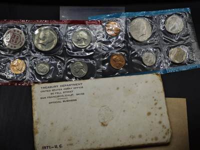 【淘币小摊】实时拍第八百三十六拍   银币套币场   满百包邮可预留二周 每周一统一发货   - 美国1971年PD厂套币