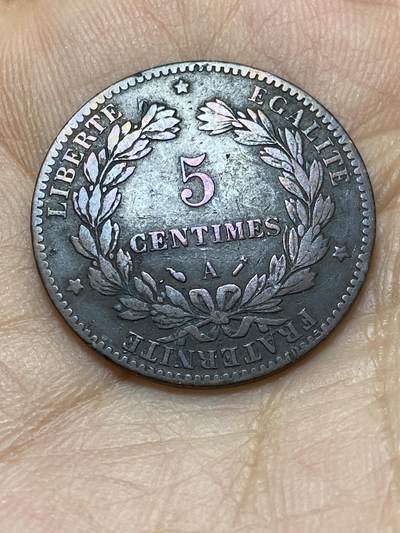 2025年第一百四十四场(总第一百七十场）品种丰富英国一线回流散币年末特拍场第一场(免佣金) - 法兰西第三共和国1890年5生丁(第一版，A标巴黎造)