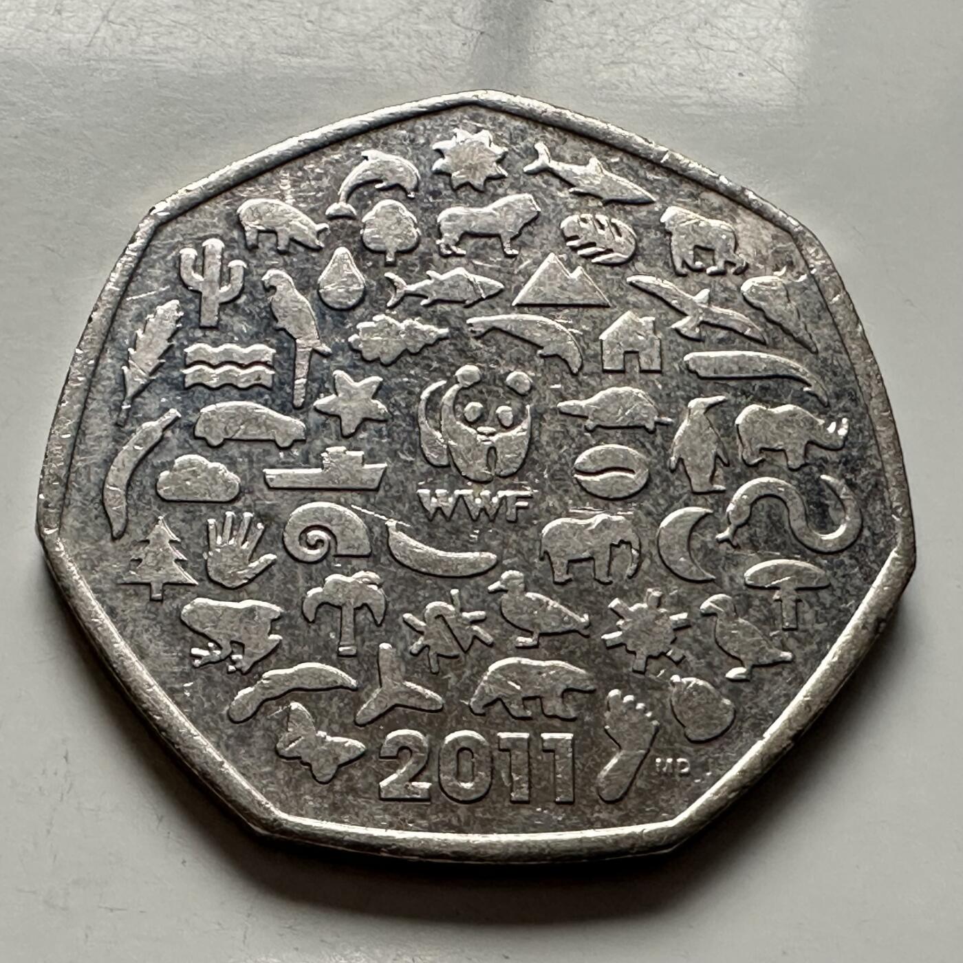 🌹外币初藏🌹🐯2025年第144场  每周二四六晚8️⃣点 接代拍 英国2011年50便士 纪念币