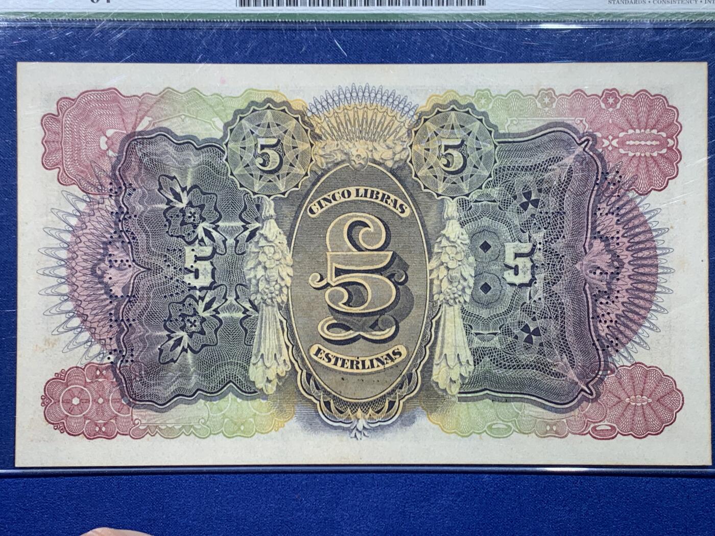 《竞宝斋》第450场 周日，周一，周二  3场连拍 （全场包邮，欢迎送拍） Legacy 64 葡属莫桑比克1934年 5Libras