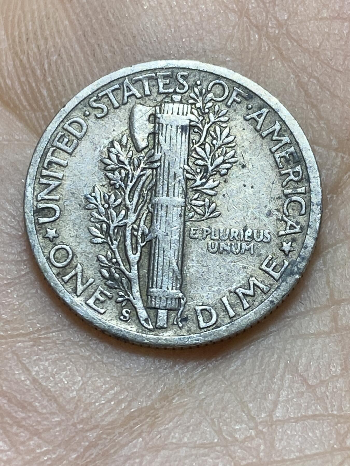 2025年第一百四十五场(总第一百七十一场）高品质英国一线回流散币年末特拍场第二场(免佣金) 美国🇺🇸1942年1角银币(墨丘利1角，S标旧金山造，900高银)