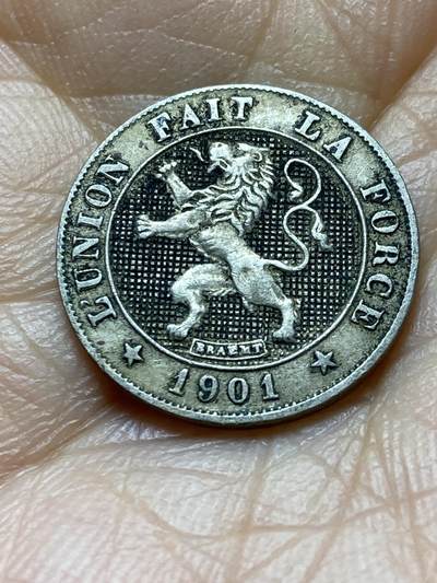 2025年第一百四十五场(总第一百七十一场）高品质英国一线回流散币年末特拍场第二场(免佣金) - 比利时🇧🇪1901年5分(利奥波德二世第一版关门年，法语版)