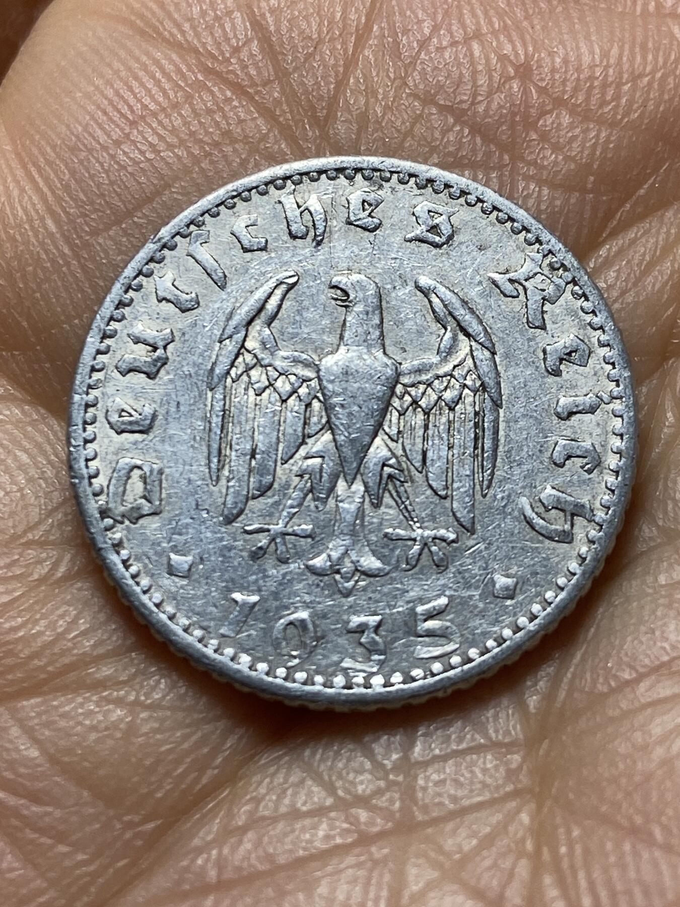 2025年第一百四十五场(总第一百七十一场）高品质英国一线回流散币年末特拍场第二场(免佣金) 少见品种–德意志第三帝国1935年50芬尼(A标柏林造)