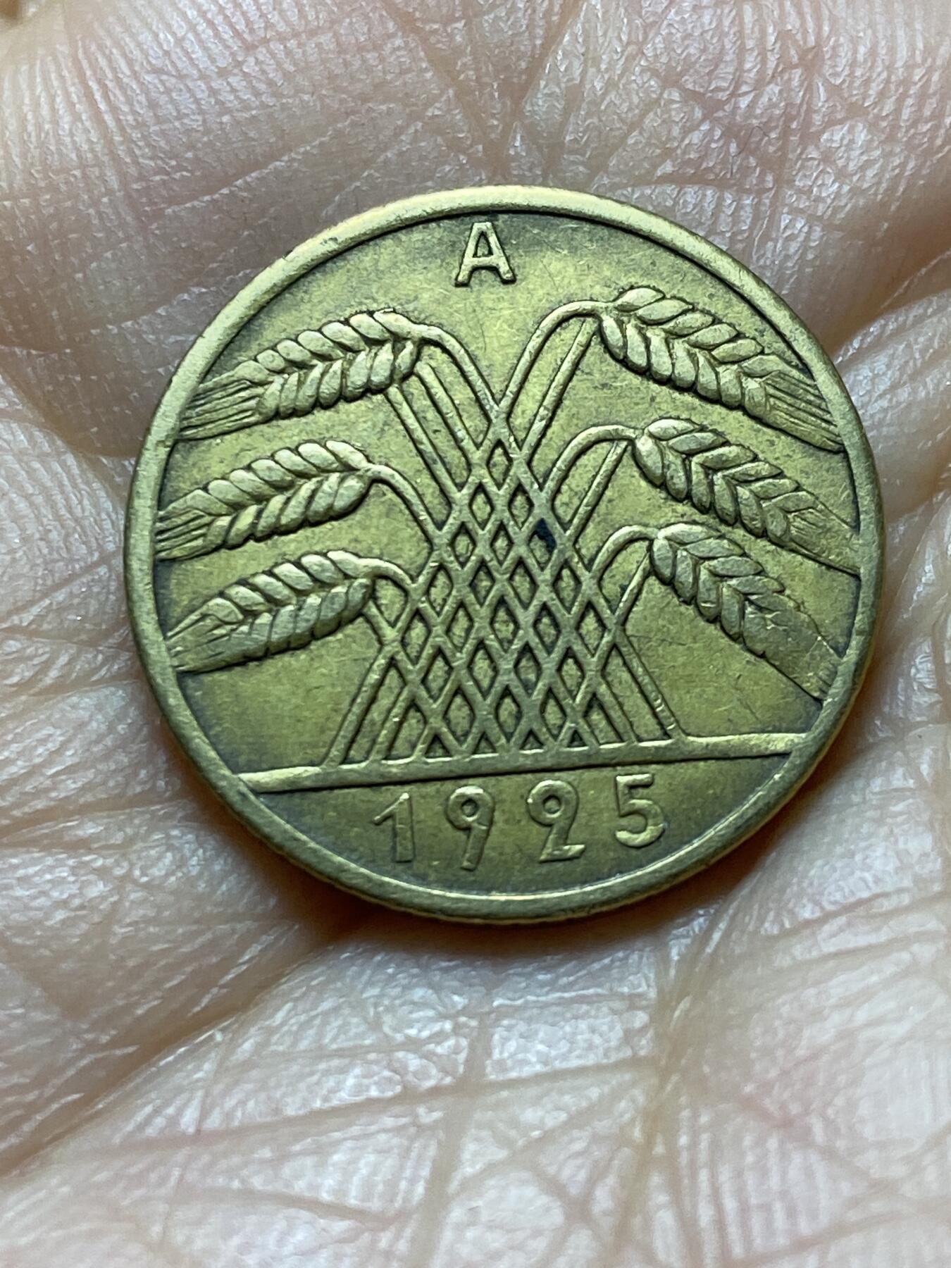 2025年第一百四十五场(总第一百七十一场）高品质英国一线回流散币年末特拍场第二场(免佣金) 德意志魏玛共和国1925年10芬尼(A标，柏林造)