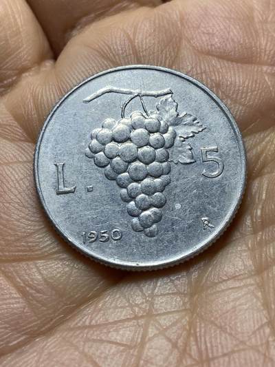 2025年第一百四十五场(总第一百七十一场）高品质英国一线回流散币年末特拍场第二场(免佣金) - 意大利🇮🇹1950年5里拉(二战结束向共和国过渡时期)