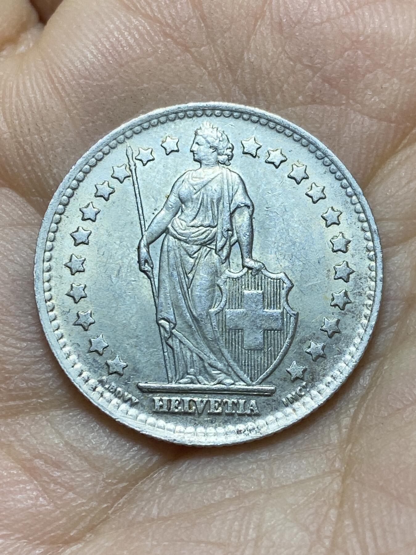 2025年第一百四十五场(总第一百七十一场）高品质英国一线回流散币年末特拍场第二场(免佣金) 好品–瑞士🇨🇭1945年1法郎银币(第二版，B标伯尔尼造，835高银)