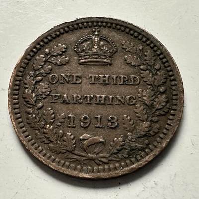 🌹外币初藏🌹🐯2025年第144场  每周二四六晚8️⃣点 接代拍 - 英国1913年乔治五世1/3法新 少见 仅地中海地区使用