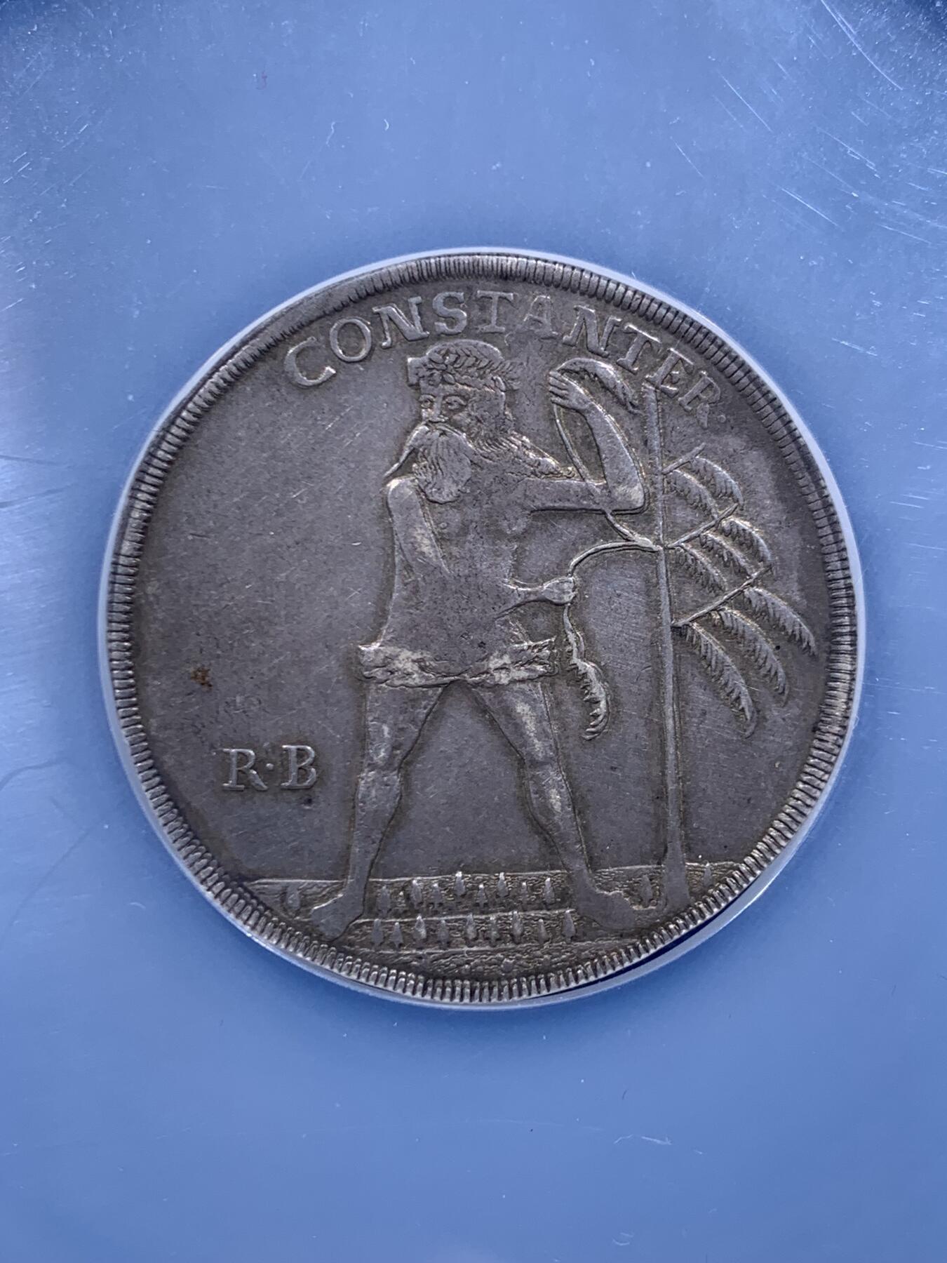 《竞宝斋》第450场 周日，周一，周二  3场连拍 （全场包邮，欢迎送拍） NGC XF45 德意志邦国布伦瑞克-沃尔芬比特尔公国1707年安东尼·乌尔里希-野人泰勒银币 少见品 加大盒