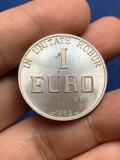 《竞宝斋》第450场 周日，周一，周二  3场连拍 （全场包邮，欢迎送拍） - 意大利博洛尼亚1965年1欧元 银质 11.55克 29.2mm