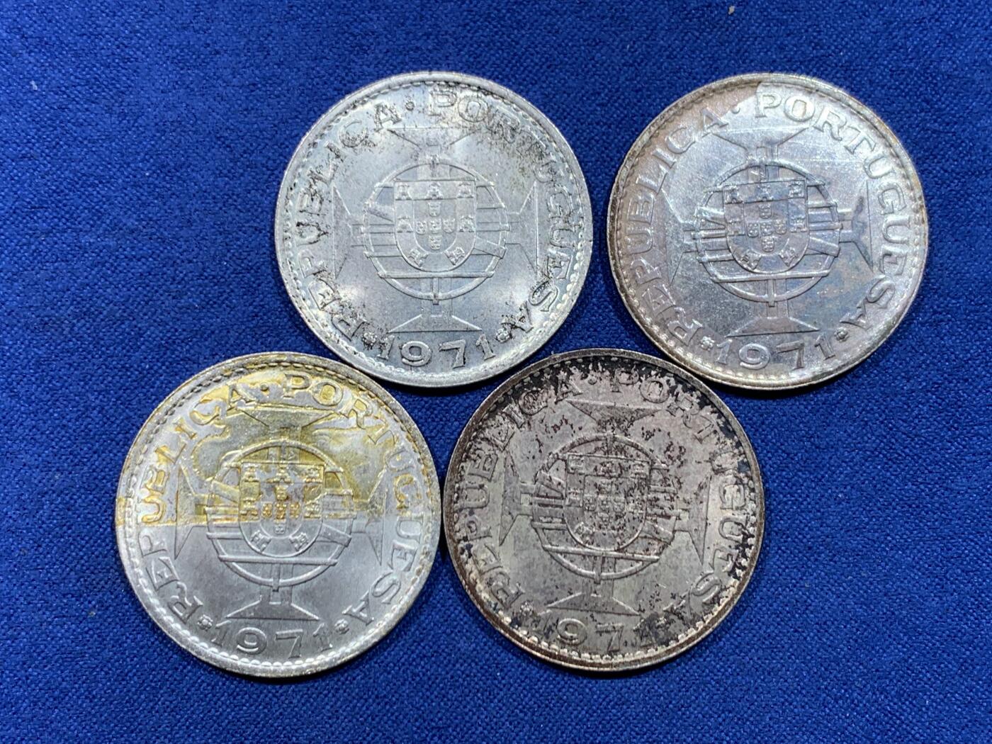 《竞宝斋》第450场 周日，周一，周二  3场连拍 （全场包邮，欢迎送拍） 四枚一组 澳门1971年5元银币 650银 约39.89克