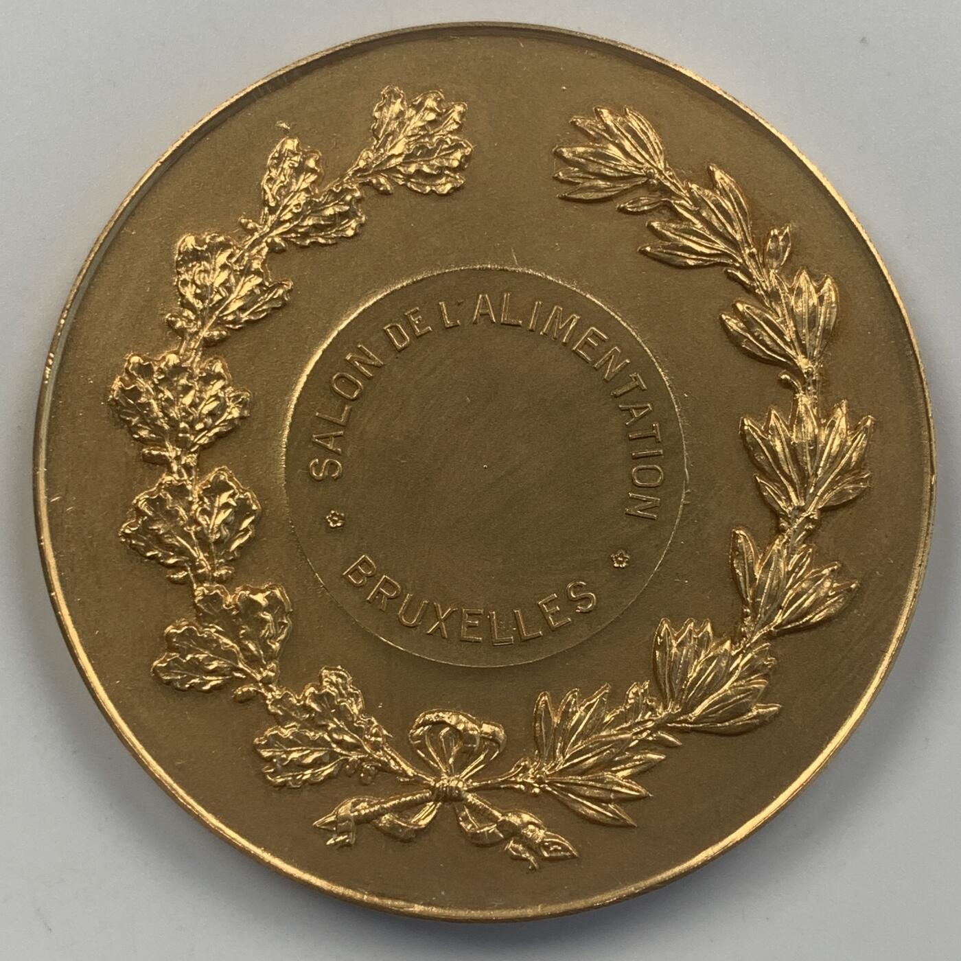 掌中浮雕-藏着的欧洲第047场 比利时布鲁塞尔美食节镀金铜章，61mm