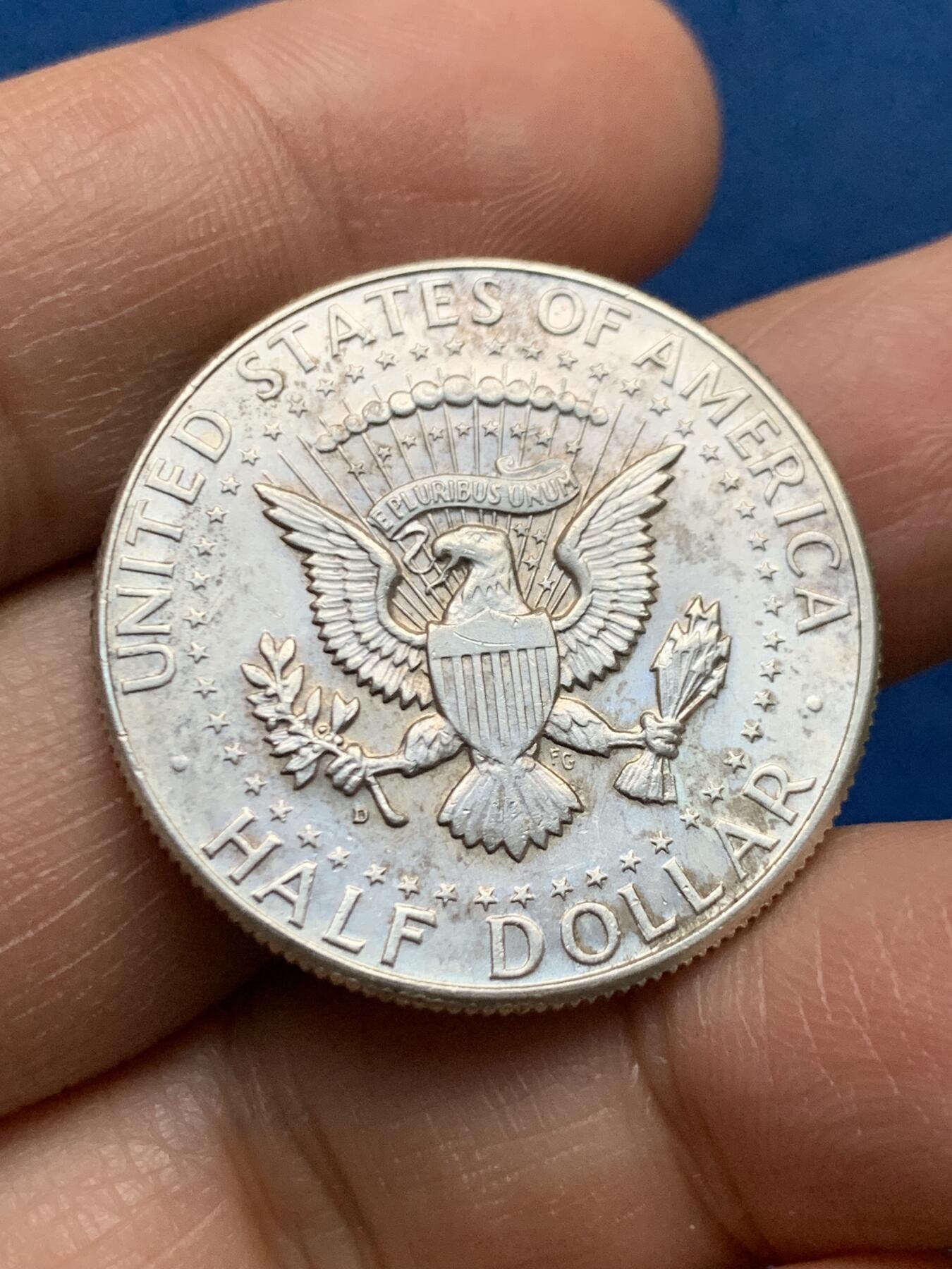 《竞宝斋》第450场 周日，周一，周二  3场连拍 （全场包邮，欢迎送拍） 美国 1964年 肯尼迪半美元银币 原光品相 900高银版