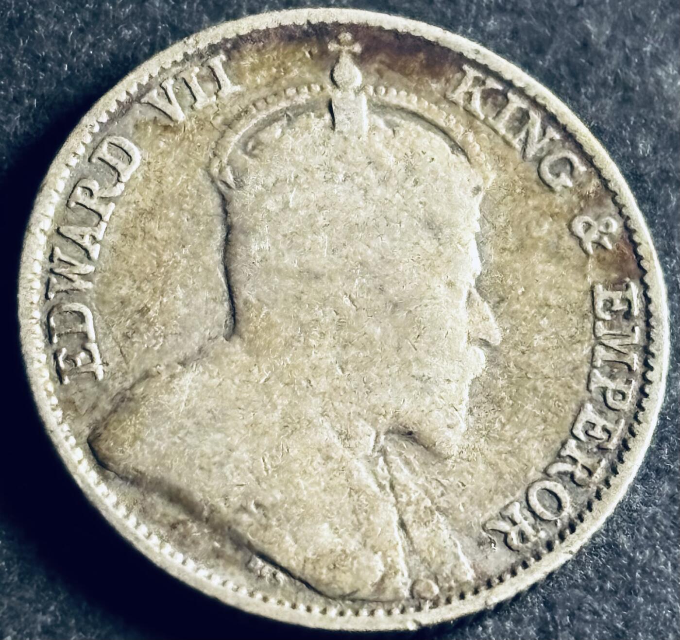 文馨钱币收藏第 286 场，圣诞节专场【 长期接收代拍品低至 0 佣金】 1910 年英属海峡殖民地爱德华七世 10 分银币，第二版本关门年，只发行两年 600 银