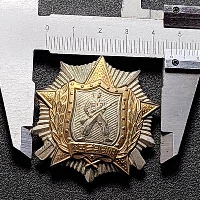 泉币菌-第152场-精品福利场 - 少见 老徽章 朝国 二级勇士作战勋章 （朝国发给兔子国的） 纪章念章 47×8.9mm 保真 背图忘记拍 可参考最后一张网图 品相类似