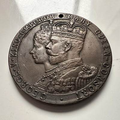 🌹外币初藏🌹🐯2025年第144场  每周二四六晚8️⃣点 接代拍 - 英国1911年威尔士朗达地区发行的乔治五世加冕纪念章 37.3毫米21.2克