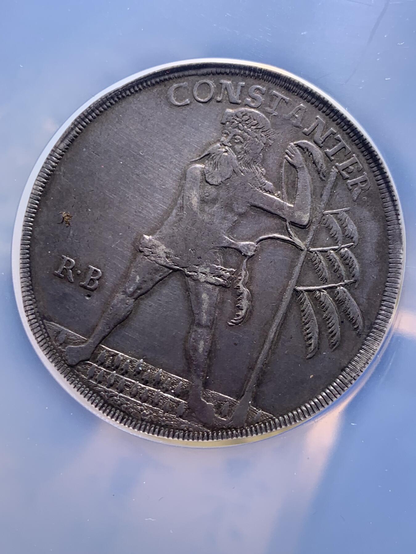 《竞宝斋》第450场 周日，周一，周二  3场连拍 （全场包邮，欢迎送拍） NGC XF45 德意志邦国布伦瑞克-沃尔芬比特尔公国1707年安东尼·乌尔里希-野人泰勒银币 少见品 加大盒