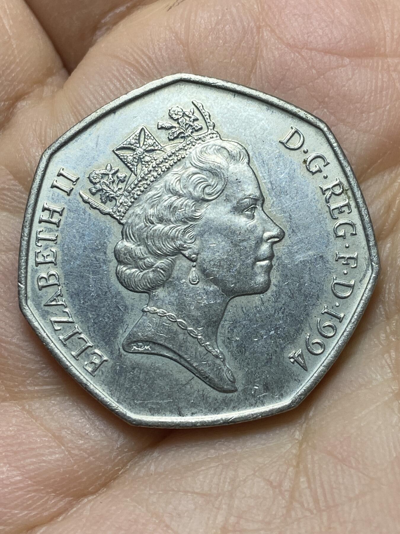 2025年第一百四十四场(总第一百七十场）品种丰富英国一线回流散币年末特拍场第一场(免佣金) 英国🇬🇧1994单年份50便士(诺曼底登陆50周年纪念币)