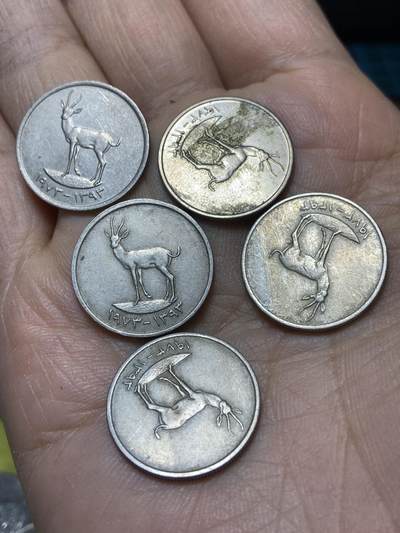 2025年第一百四十五场(总第一百七十一场）高品质英国一线回流散币年末特拍场第二场(免佣金) - 阿联酋🇦🇪1973年25费尔5枚