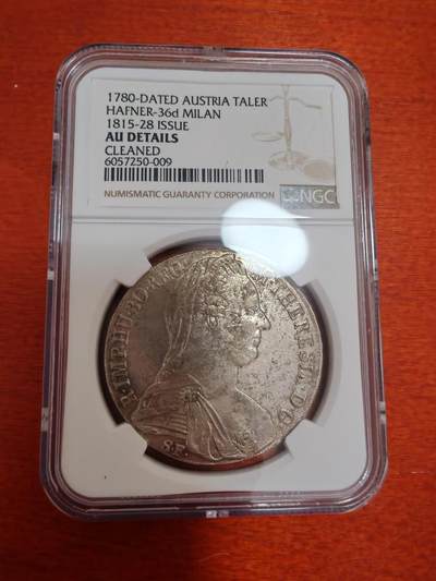 长老汇蛇年精选第八十六场拍卖 - 1780奥地利特蕾莎女王1泰勒贸易银币， 细节丰富，1815-28米兰造币厂出品，HAFNER目录36d
