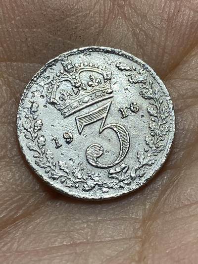 2025年第一百四十五场(总第一百七十一场）高品质英国一线回流散币年末特拍场第二场(免佣金) - 英国🇬🇧1916年3便士银币(乔治五世第一版，925高银)