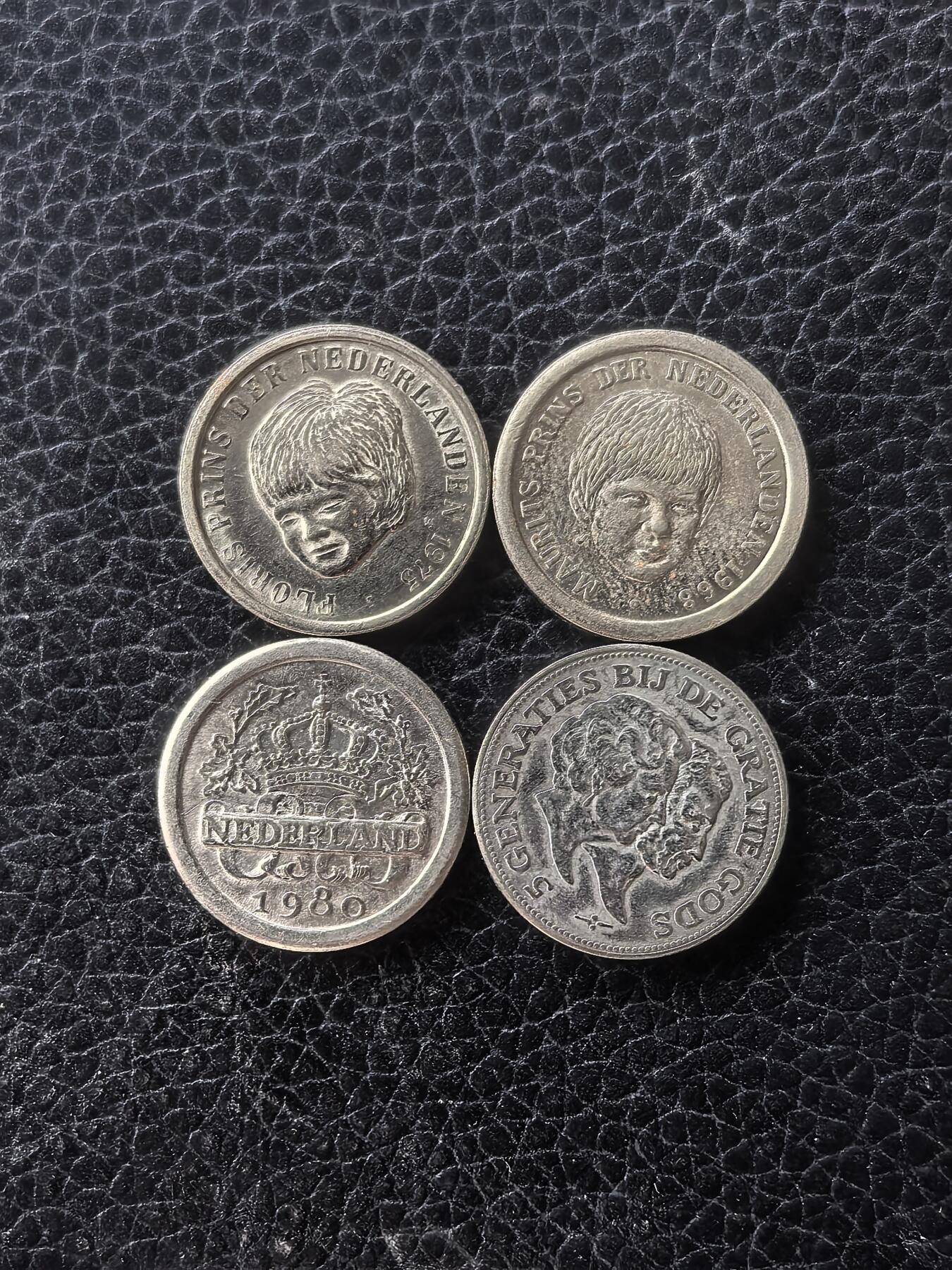 道一币馆币章第一百六十一场 荷兰及荷属国家5分纪念币4枚 少见